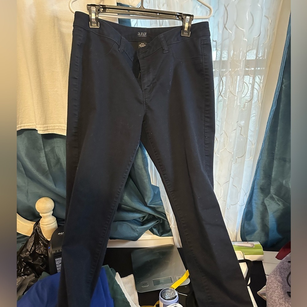 A.N.A. Dark Black Straight-Leg Jeggings